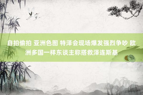 自拍偷拍 亚洲色图 特泽会现场爆发强烈争吵 欧洲多国一样东谈主称搭救泽连斯基