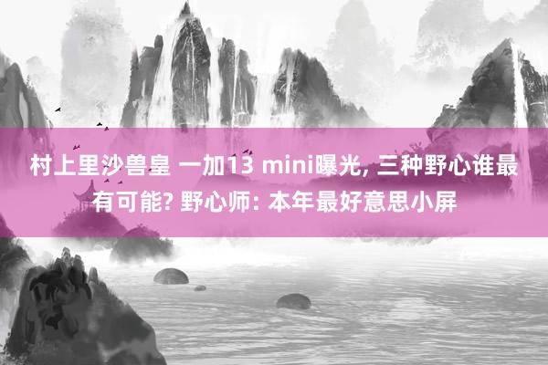 村上里沙兽皇 一加13 mini曝光， 三种野心谁最有可能? 野心师: 本年最好意思小屏