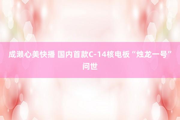 成濑心美快播 国内首款C-14核电板“烛龙一号”问世