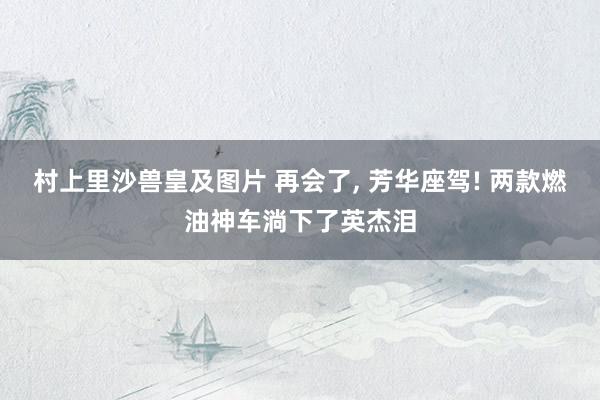 村上里沙兽皇及图片 再会了， 芳华座驾! 两款燃油神车淌下了英杰泪